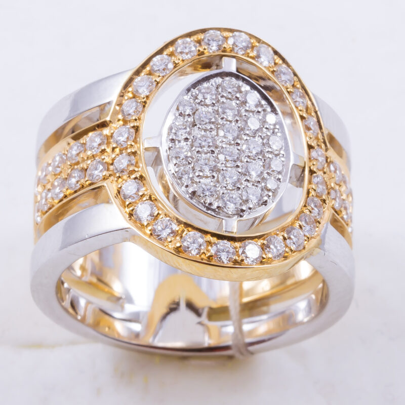 Bague bicolore sertie de diamants (3724)