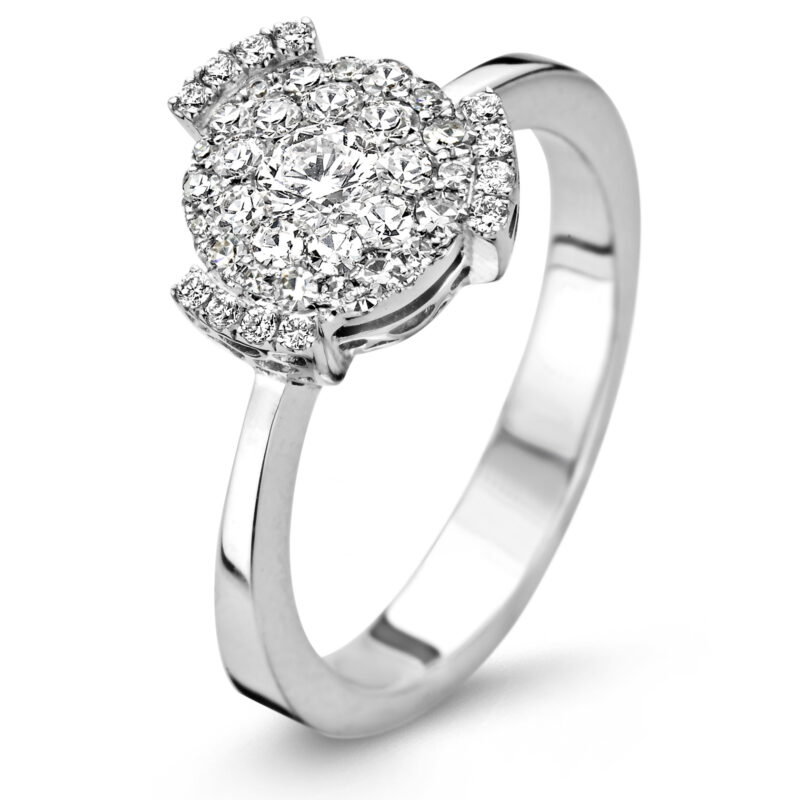 Bague or blanc - diamants (4176)