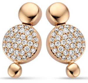 Boucles d’oreilles Moondrops bicolore or rose et blanc (M050E34)