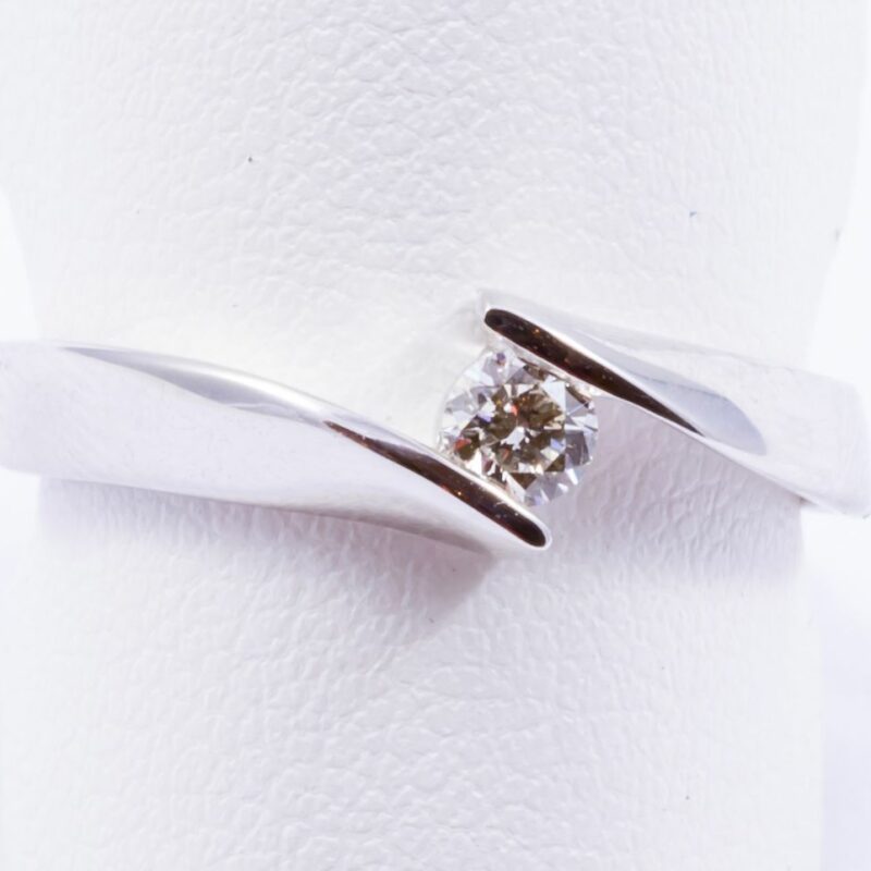 Bague or blanc solitaire (R11928/14BTT)