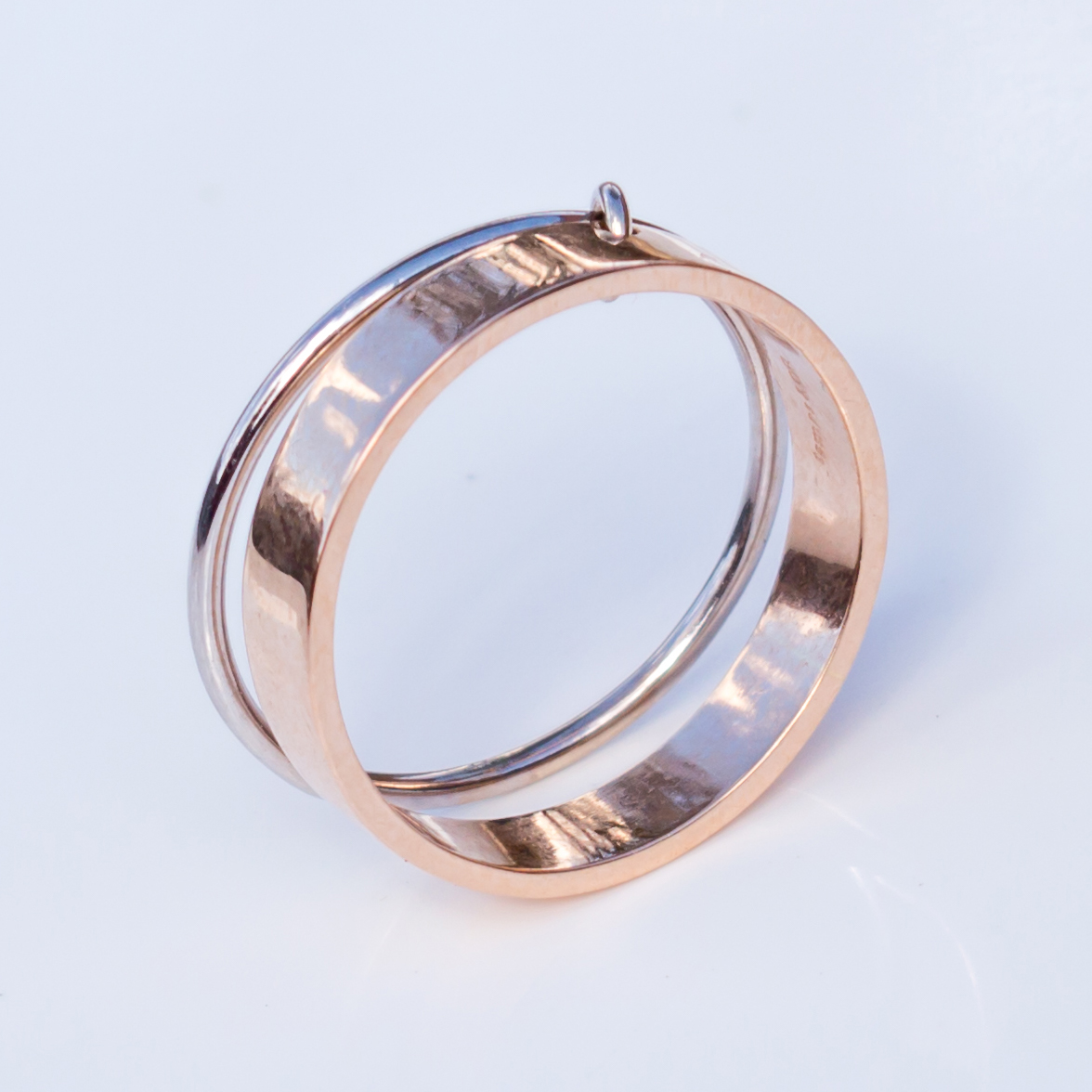 Bague en or rose et blanc 18 karat (GUY13/3)