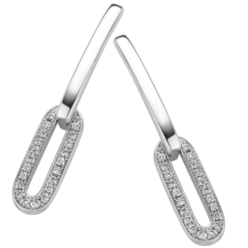 Boucles d’oreilles Roos or blanc (M041E12)