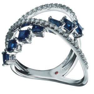 Bague dames - Alfieri & St.John - saphirs carrés - 027990019703