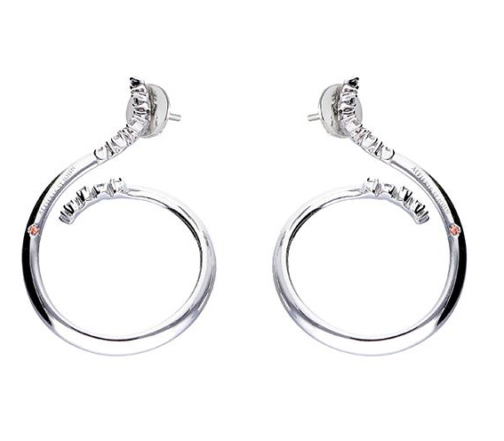 Boucles d'oreilles - Alfieri & St.John - or blanc avec diamants - 027990066989