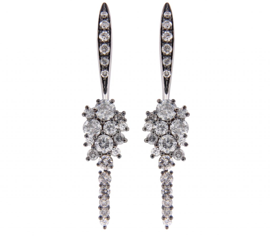 Boucle d'oreilles Brusi - 1,40ct diamants - or blanc - 001763