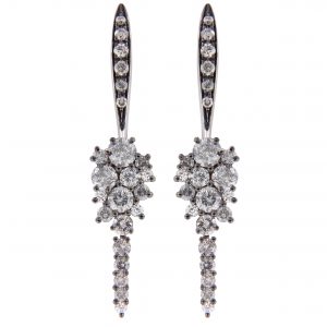 Boucle d'oreilles Brusi - 1,40ct diamants - or blanc - 001763