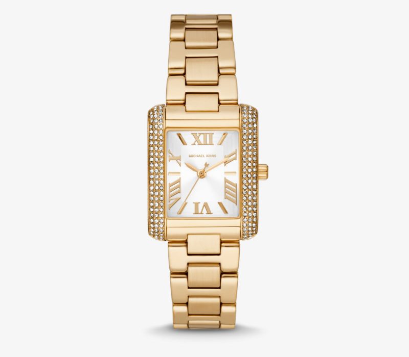 Montre dames Michael Kors - Petite montre Emery dorée avec pierres pavées - MK4640