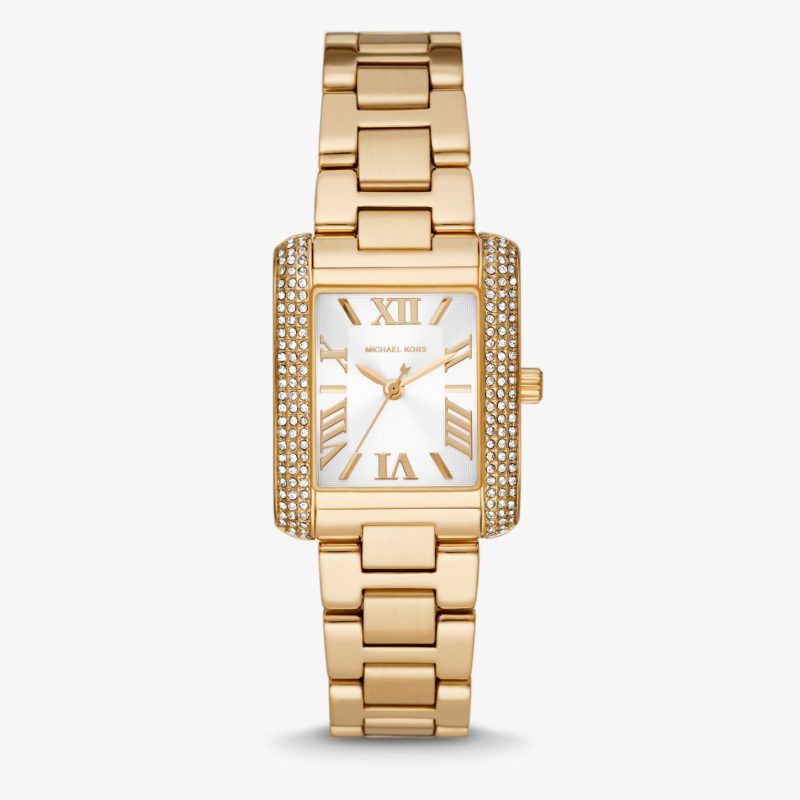 Montre dames Michael Kors - Petite montre Emery dorée avec pierres pavées - MK4640