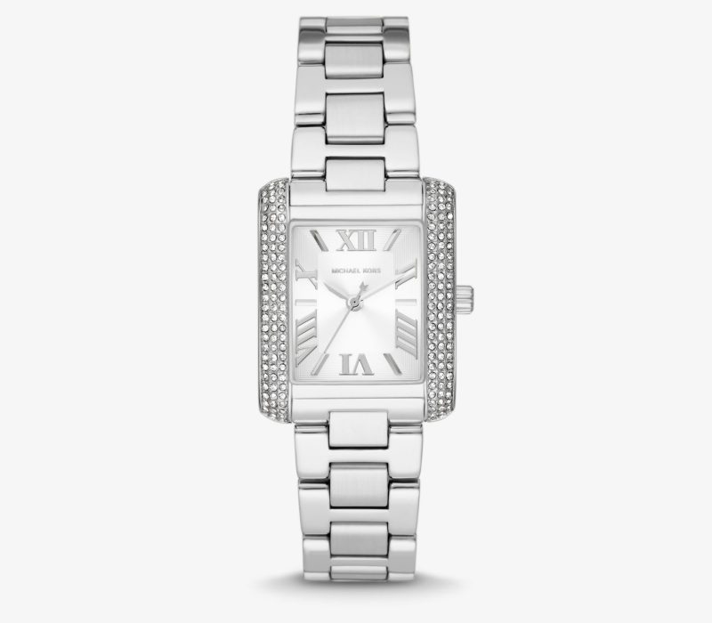 Montre dames Michael Kors - Petite montre Emery argentée à pierres pavées - MK4642