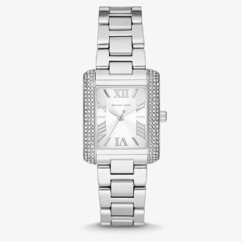 Montre dames Michael Kors - Petite montre Emery argentée à pierres pavées - MK4642