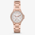 Montre dames Michael Kors - Camille - ton or rose avec pierres pavées - MK6845