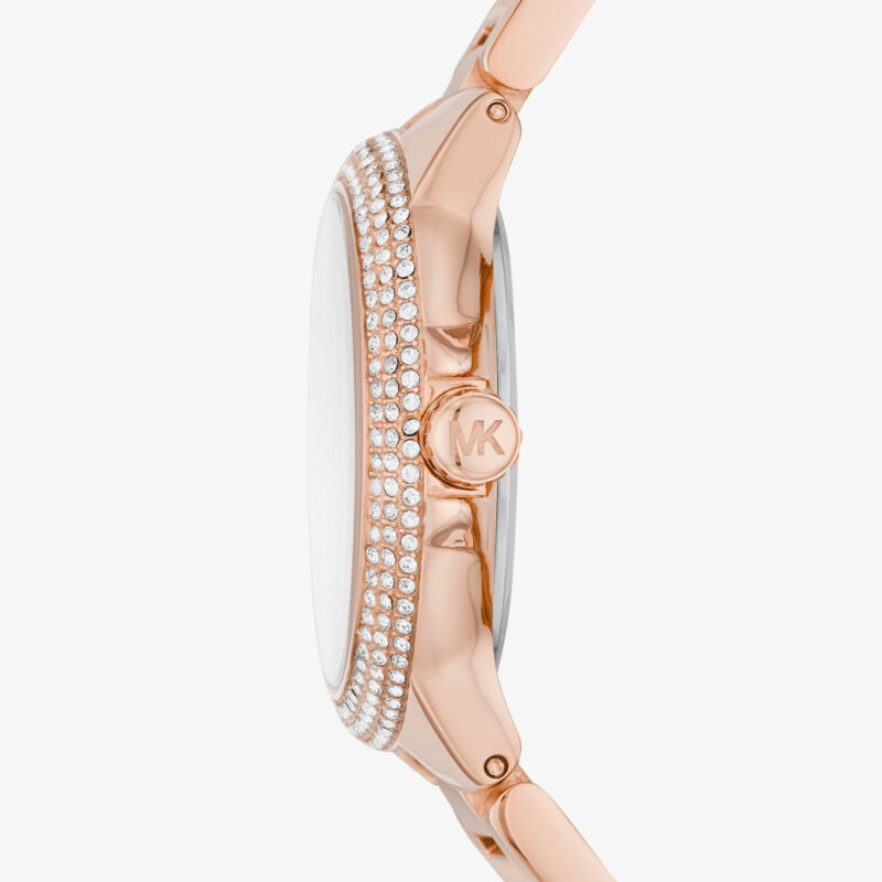 Montre dames Michael Kors - Camille - ton or rose avec pierres pavées - MK6845