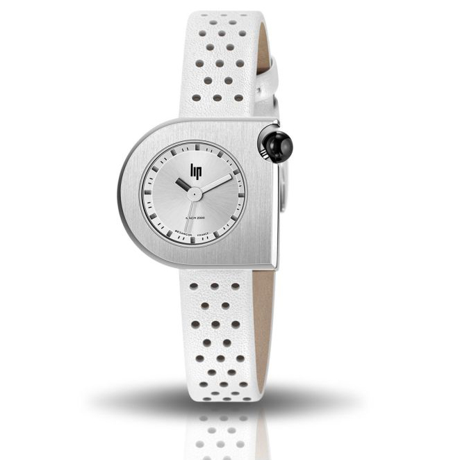 Montre dames LIP - Mach 2000 mini moon - cuir blanc perforé - 671191