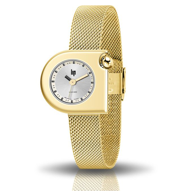 Montre dames LIP - Mach 2000 mini moon - milanaise doré - 671168