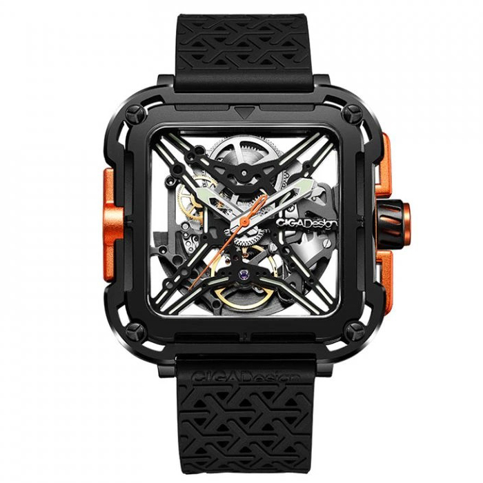 Montre hommes CIGA Design - X-Series Skeleton Wristwatch Orange - X011-BLOG-W25BK