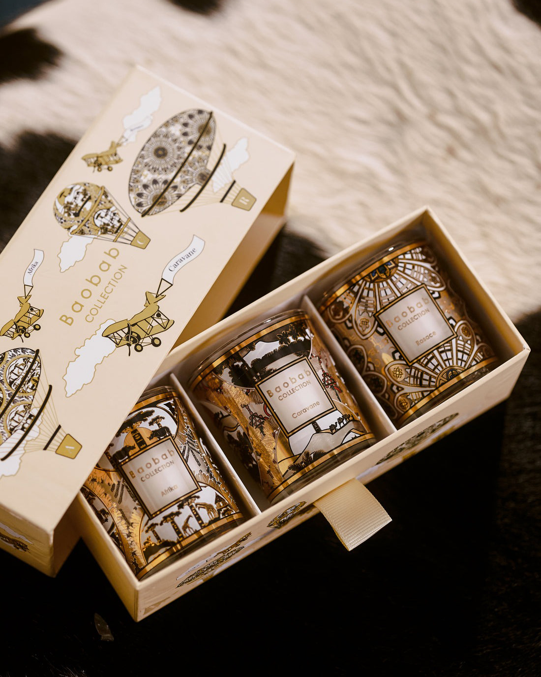 Bougie Baobab - TRIO TRAVEL CANDLES ROSACE-CARAVANE-AFRIKA