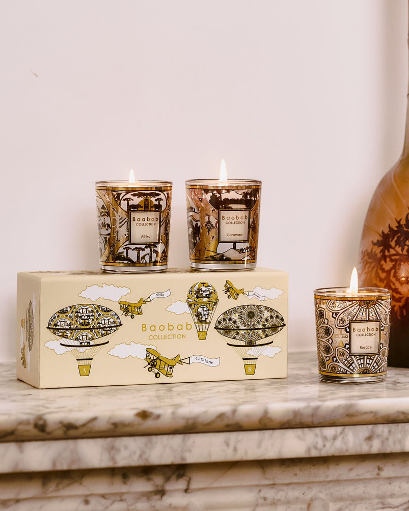 Bougie Baobab - TRIO TRAVEL CANDLES ROSACE-CARAVANE-AFRIKA