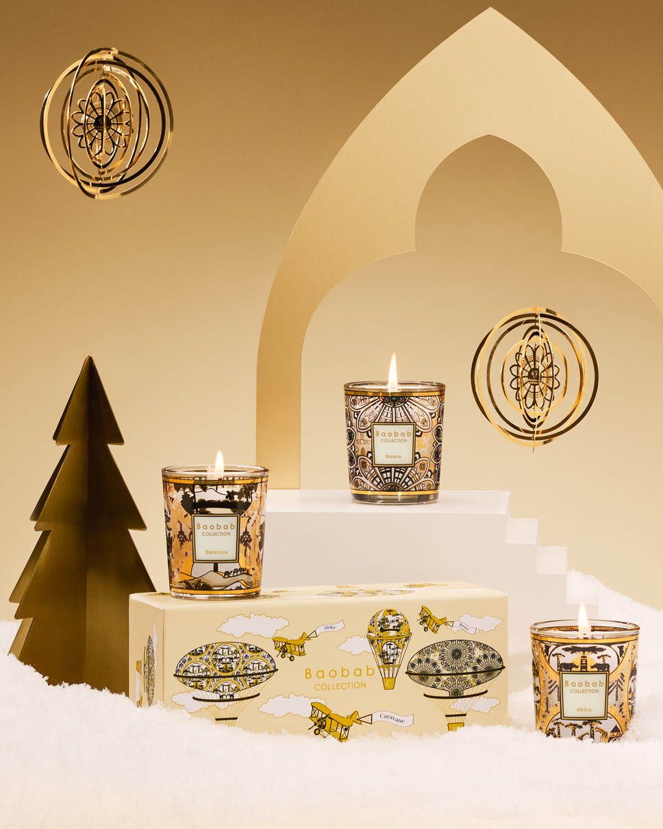Bougie Baobab - TRIO TRAVEL CANDLES ROSACE-CARAVANE-AFRIKA