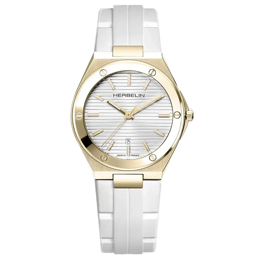 Montre dames - Herbelin - CAP CAMARAT - Quartz - PVD Or Jaune & Blanc - 14545P1N11CW