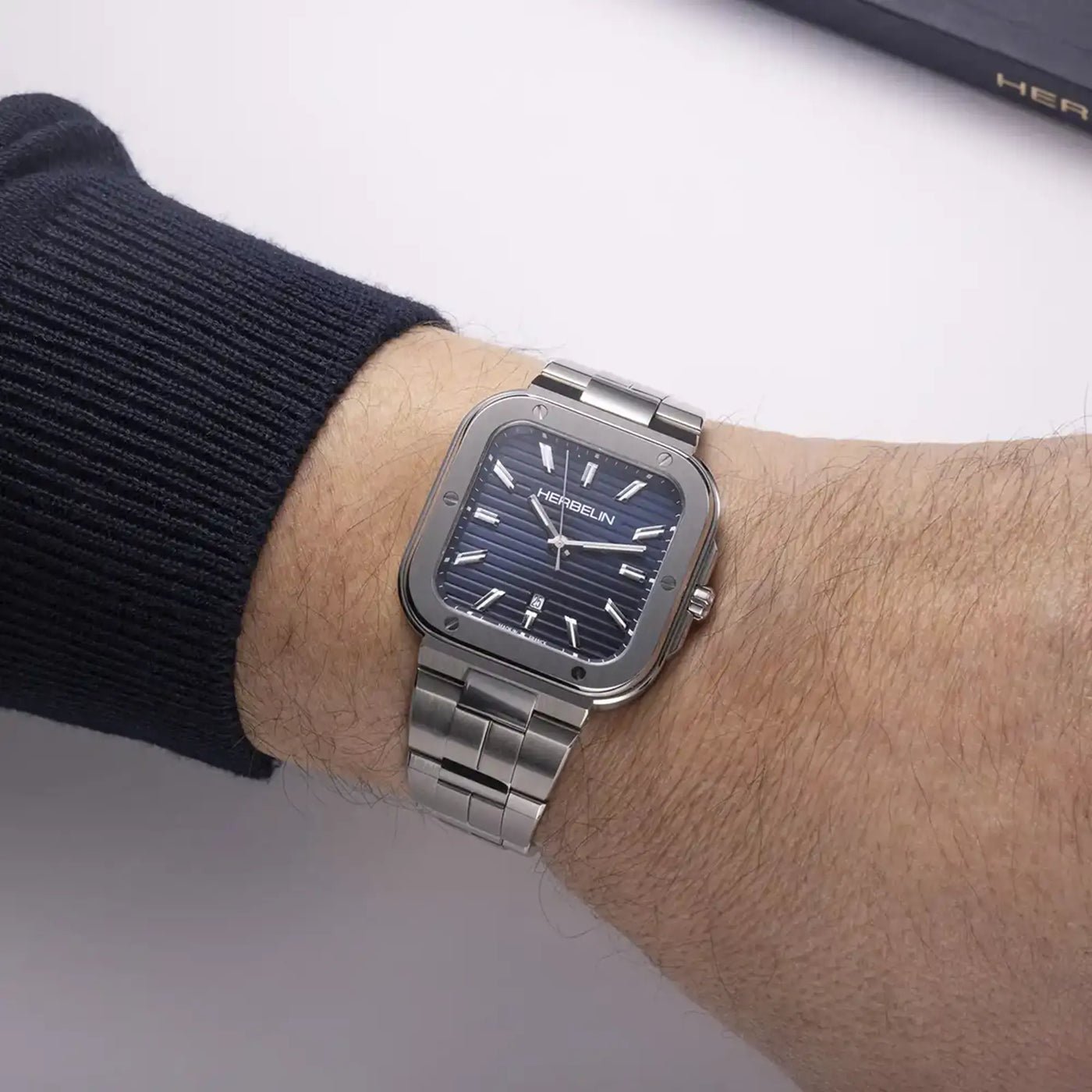 Montre hommes - Herbelin - CAP CAMARAT - Square Quartz - Bleu & Acier - 14546B15