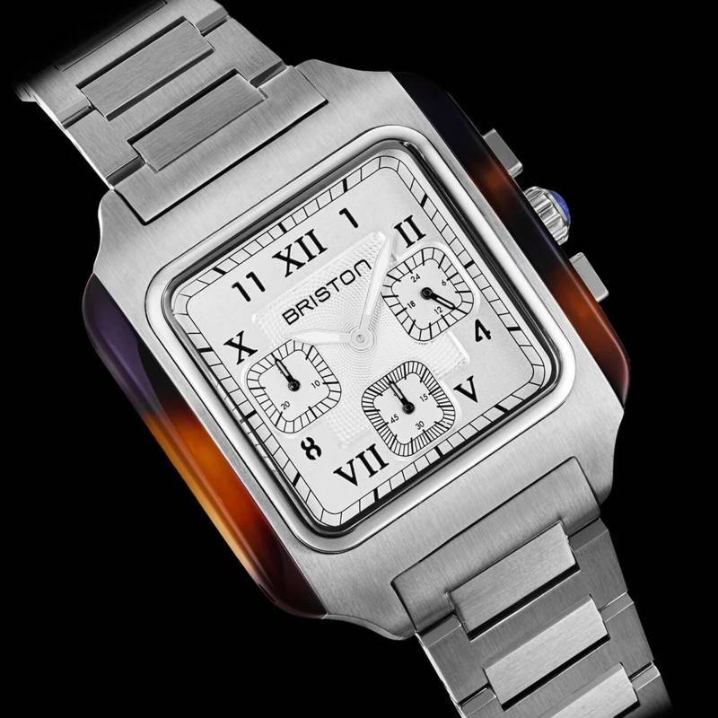 Montre hommes Briston - Streamliner Kennedy - Chrono - Acier - Blanc 261838.SA.T.2.SB